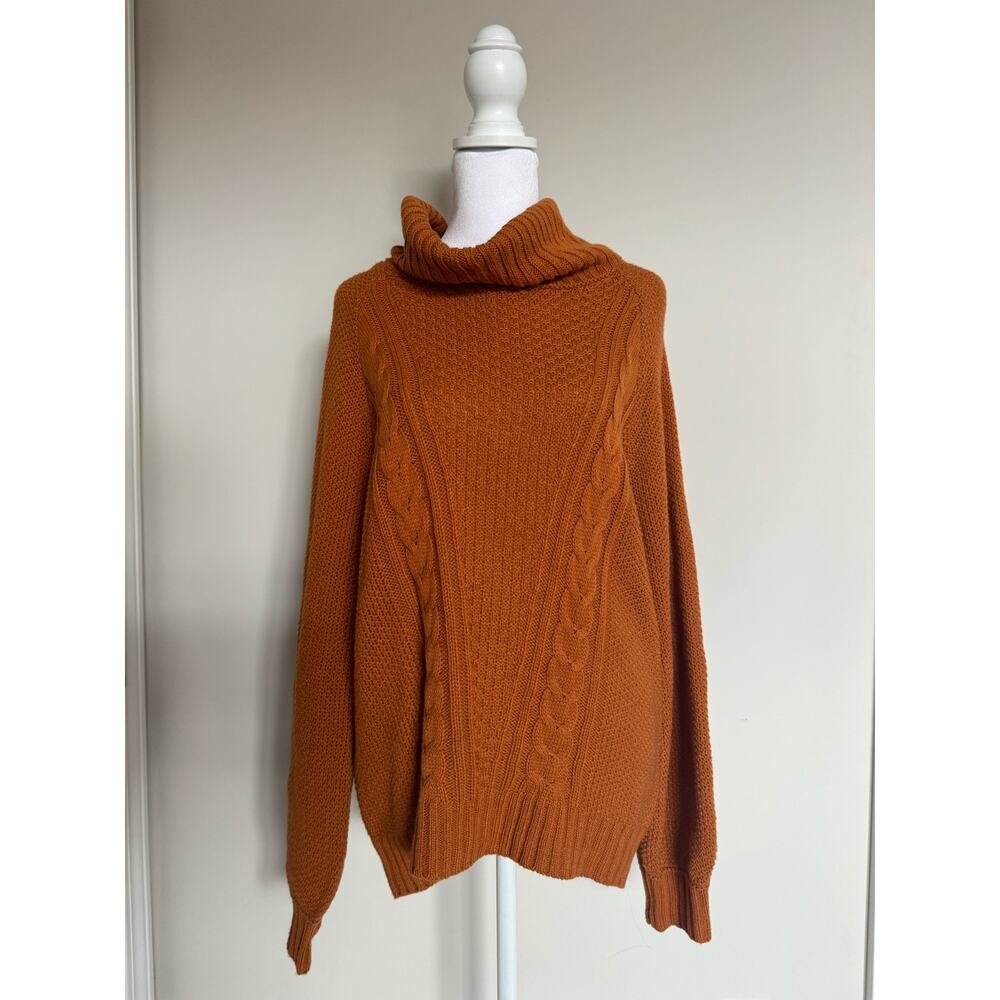 NWOT Charlotte Russe Pumpkin Orange Knit Sweater Size Large